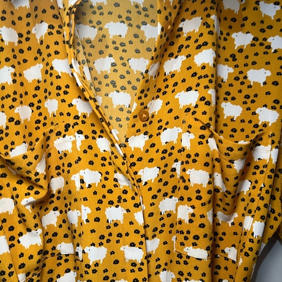 Monki Mustard Button Up Belted Jumpsuit w/ Pockets Plus Size 2X - Picture 5 of 6